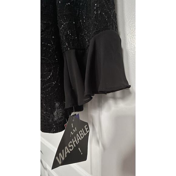 NWT- XL Black R & M Richards Mock Twin Set Women Festive Formal Or Casual Top - Picture 5 of 11